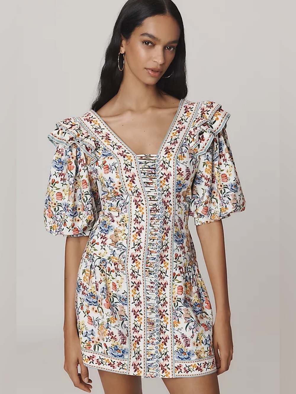 FARM Rio White Multi Floral Mini Dress